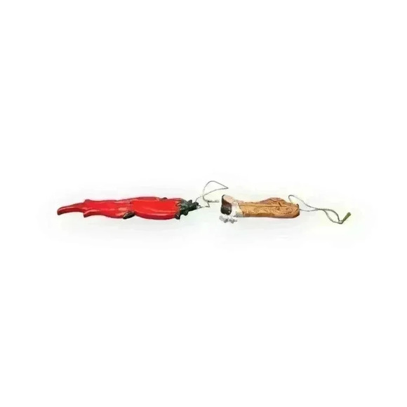 Kurt Adler Christmas Ornaments Southwestern Red Hot Chili Peppers & Cowboy Boots - Picture 5 of 6